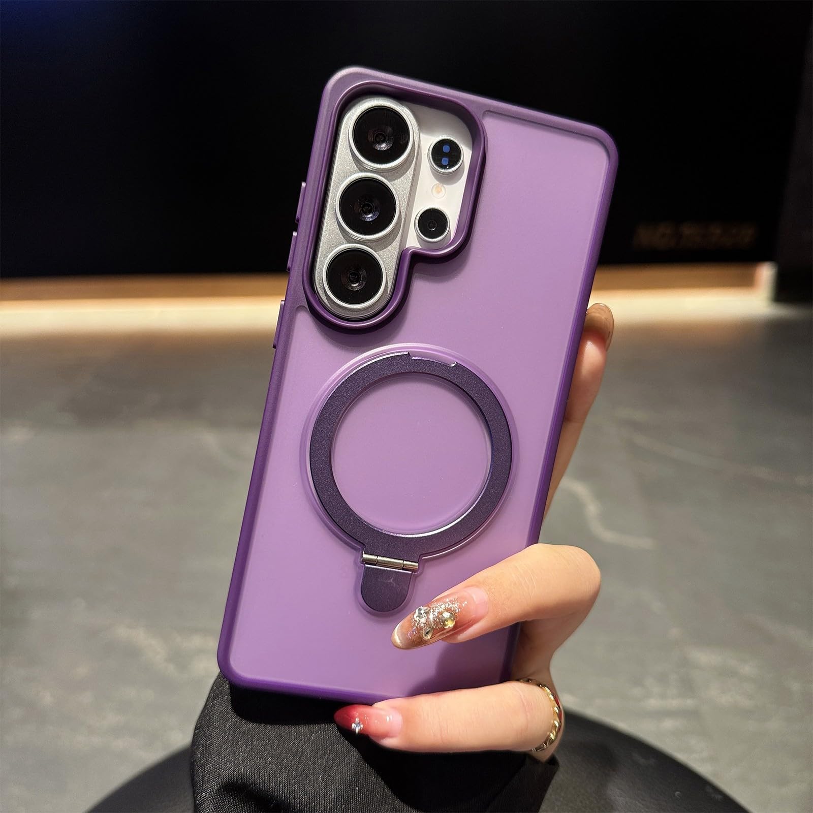 Coque Samsung S24 Plus antichute silicone rigide violet mat - 7