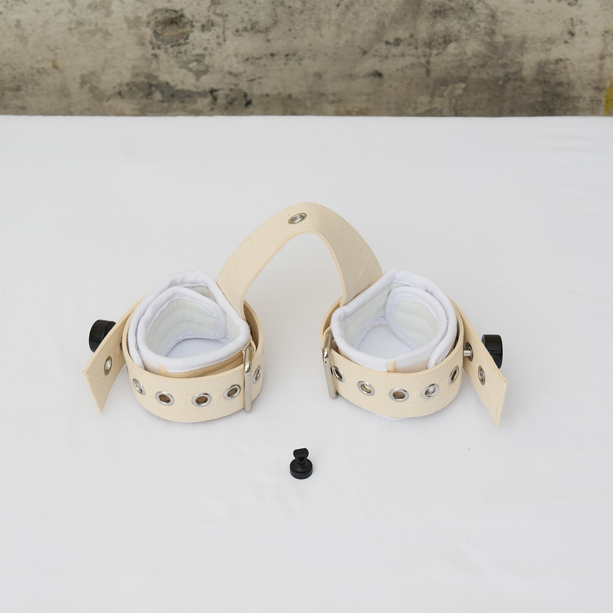 Handschellen Hand-Fessel BDSM Bondage-Set I Fessel-Set Fesseln hogtied Fixierung sehr stabil - Premium Sexspielzeug I weiß I handgefertigt aus Baumwolle
