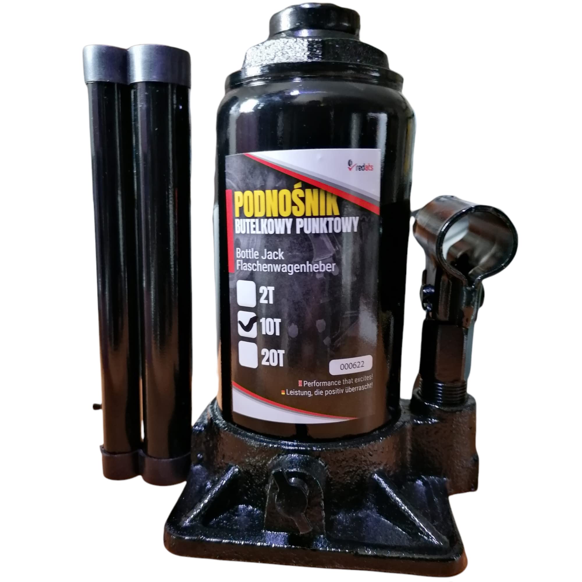 SIO Gato Hidráulico de Botella 10 Toneladas – Elevador Hidráulico Profesional para Coche, SUV, Furgoneta y Taller – Gato Mecánico Compacto Alta Resistencia para Automoción y Mantenimiento