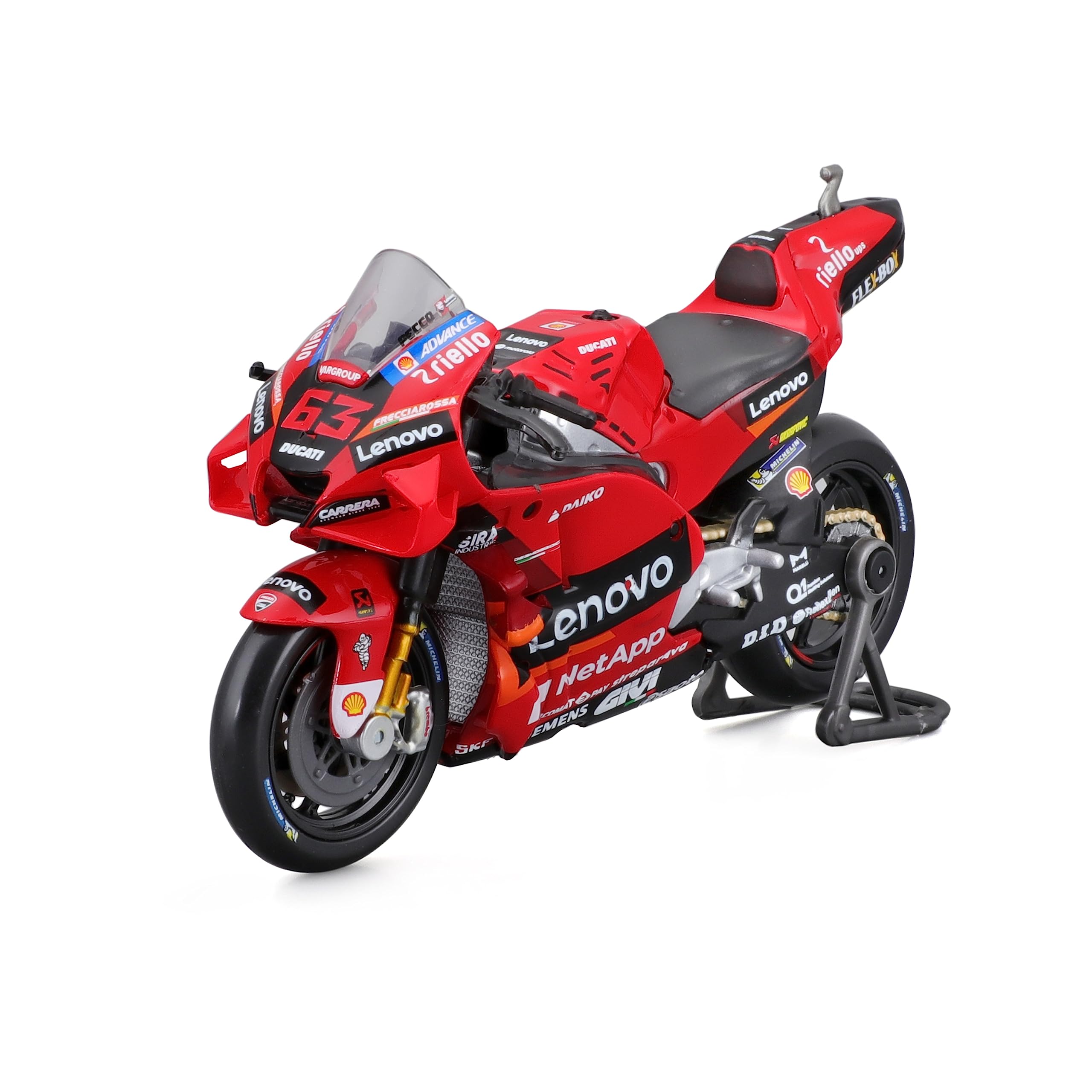 Maisto M32229 - Moto GP Racing Ducati Lenovo 2022#63 Bagnaia - Reproducción del vehículo a escala 1/6 - Juguete para niños a partir de 8 años