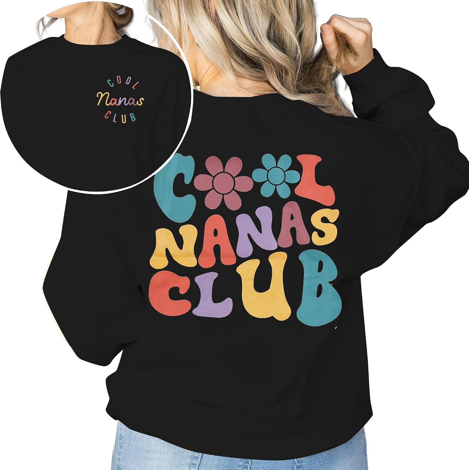 EGELEXY Leopard Mimi Sweatshirt Women Funny Letter Print Grandma Gift Pullover Top Casual Long Sleeve Shirts Tee
