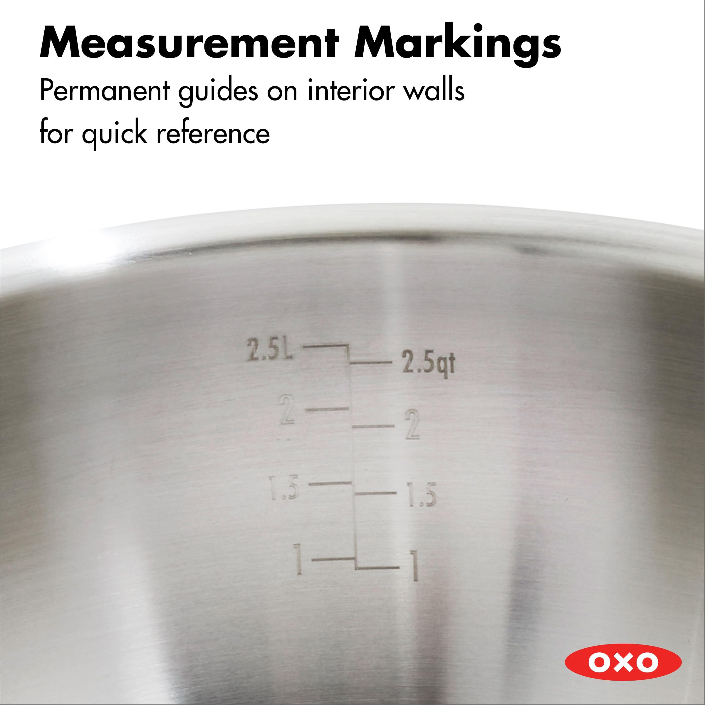 OXO Agility 3.57QT Stainless Steel Chef's Pan With Lid - Tri-Ply Induction Cookware, Oven & Dishwasher Safe