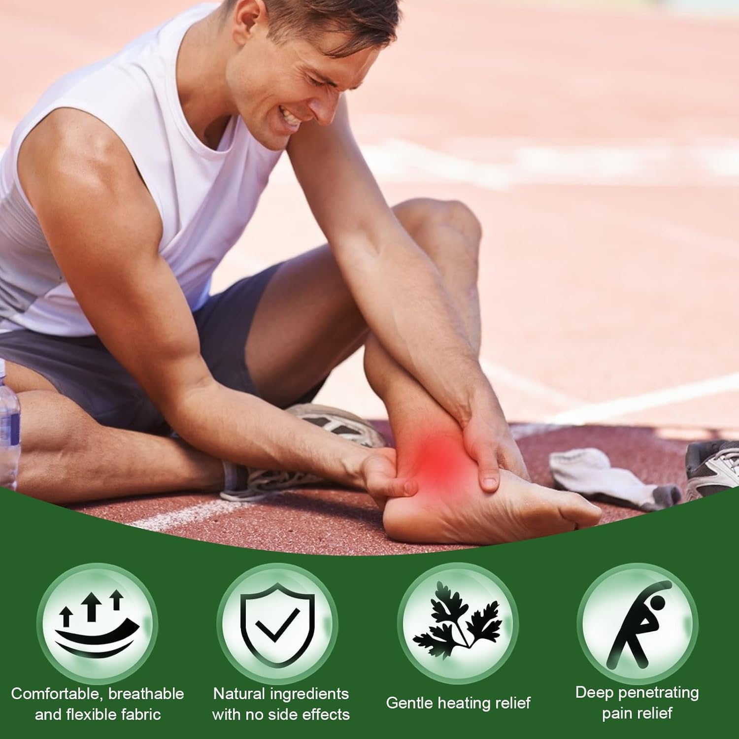 Robofun 40 Stück Wärmepflaster Knie, Pain Relief Patch mit Ingwer & Wermut, Moxibustion Schmerzlinderungspflaster, Wermutpflaster Schmerzpflaster für Knie, Rücken, Nacken und Muskelkater