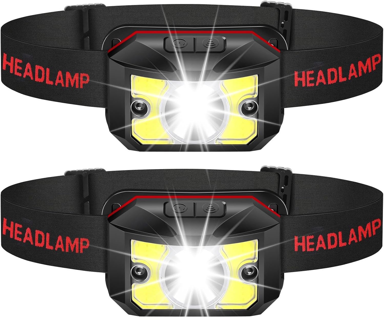 2 Pack Headlamp Rechargeable - Christmas Stocking Stuffers Gifts for Men | Super Bright Led Flashlight Headlights 8 Modes with Red Lights Waterproof Motion Sensor for Camping Hunting Home Emergency