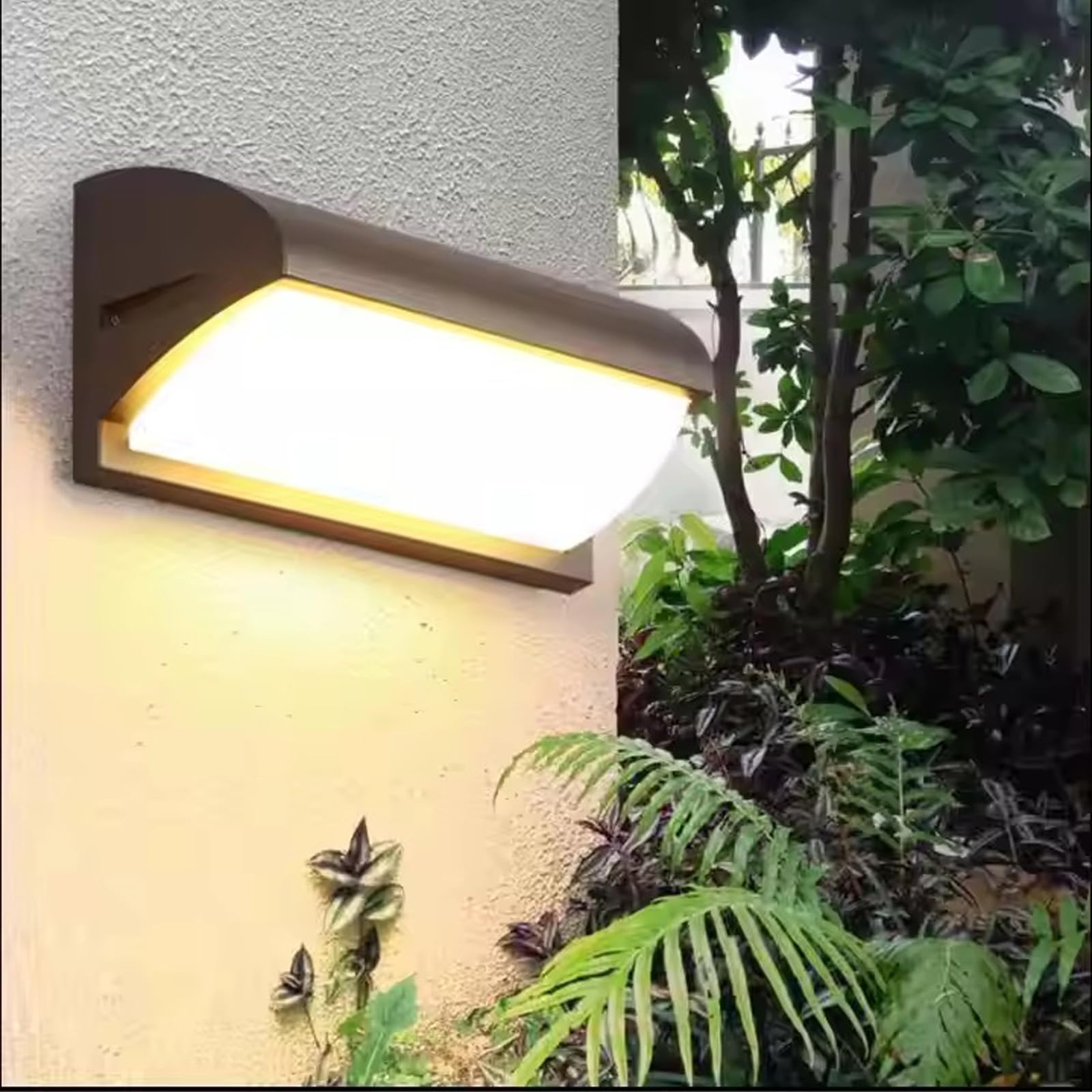 Zewnętrzna lampa ścienna LED solarna lampa ścienna z pilotem oświetlenie ścienne z czujnikiem ruchu, nowoczesna lampa ścienna akrylowa na taras, korytarz, garaż (1 sztuka)