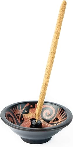 Luna Sundara Exquisito soporte de incienso hecho a mano ideal para varillas de incienso y quemadores hechos a mano en chulucanas, Perú por