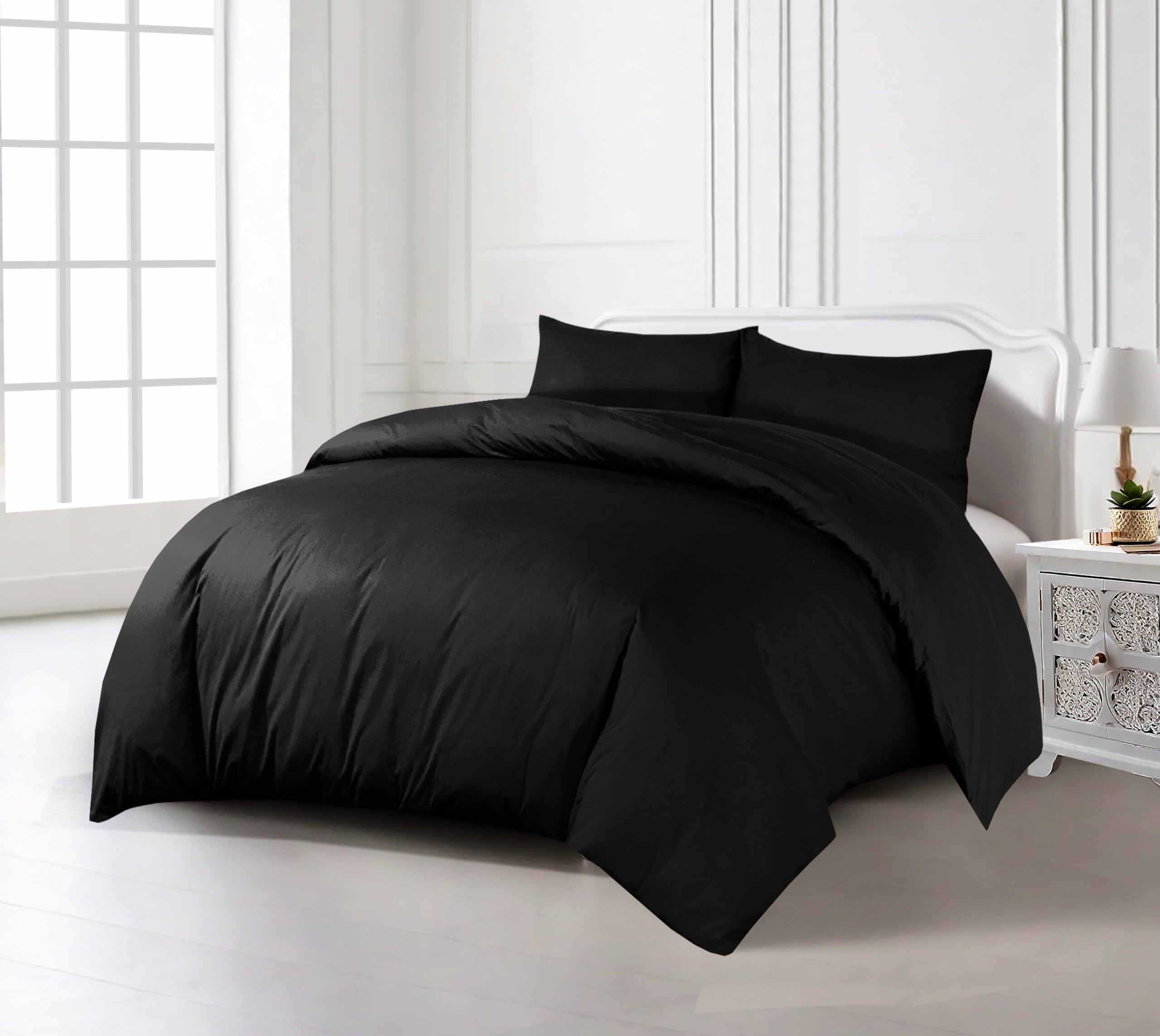 Crescent Textile 200TC Duvet Cover Bedding Set Single, Double, King