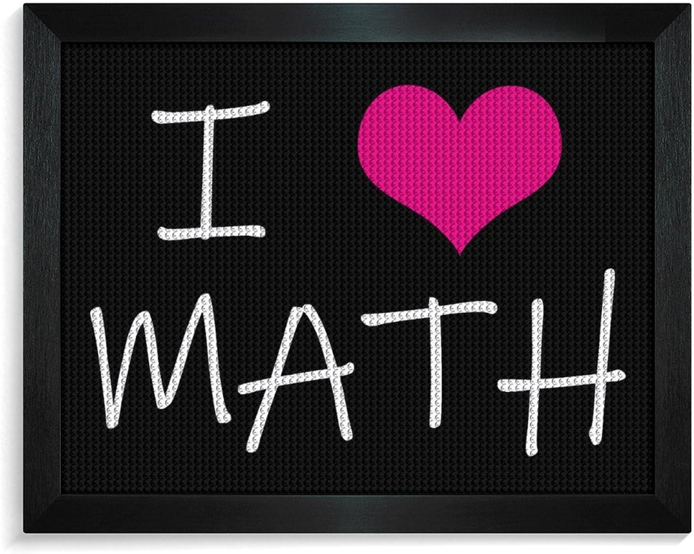 I Love Math Printed Diamond 5D Painting Kit 16x20in DIY Full Drill Craft with Tools for Home Wall Decor Gift White Wood 50 * 40cm