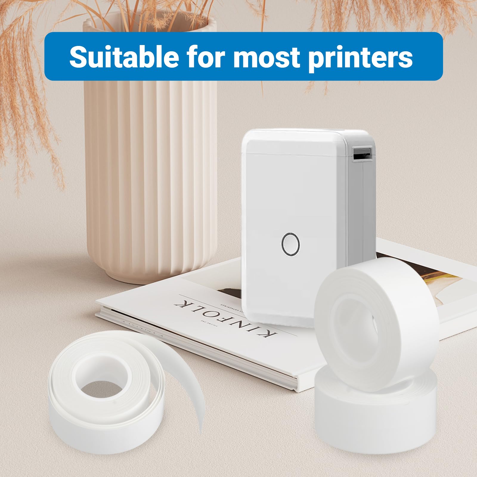 Thermal Labels 4 Rolls Waterproof Label Tape, Suitable For