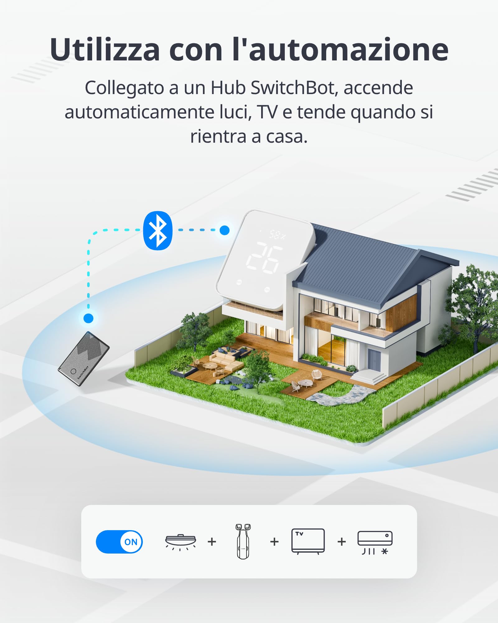 SwitchBot Wallet Finder Card, Smart AirTag compatibile con Apple Find My (Solo iOS), Bluetooth Tracker per chiavi, telefoni, bagagli, IP67 Resistente