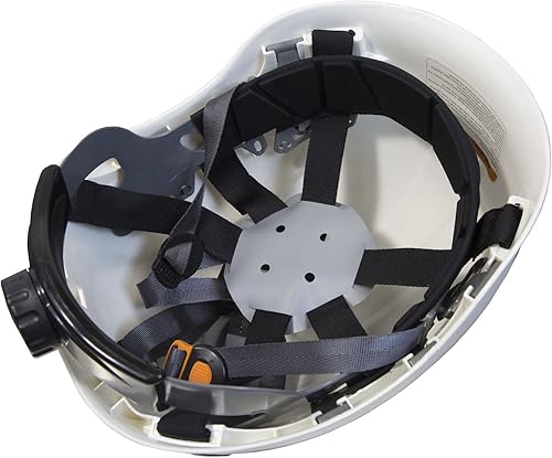 Miniatura 3 de JORESTECH Casco rígido de ABS blanco para trabajo en altura y rescate ranurado con suspensión de trinquete ajustable de 6 puntos ANSI Z89.1-14