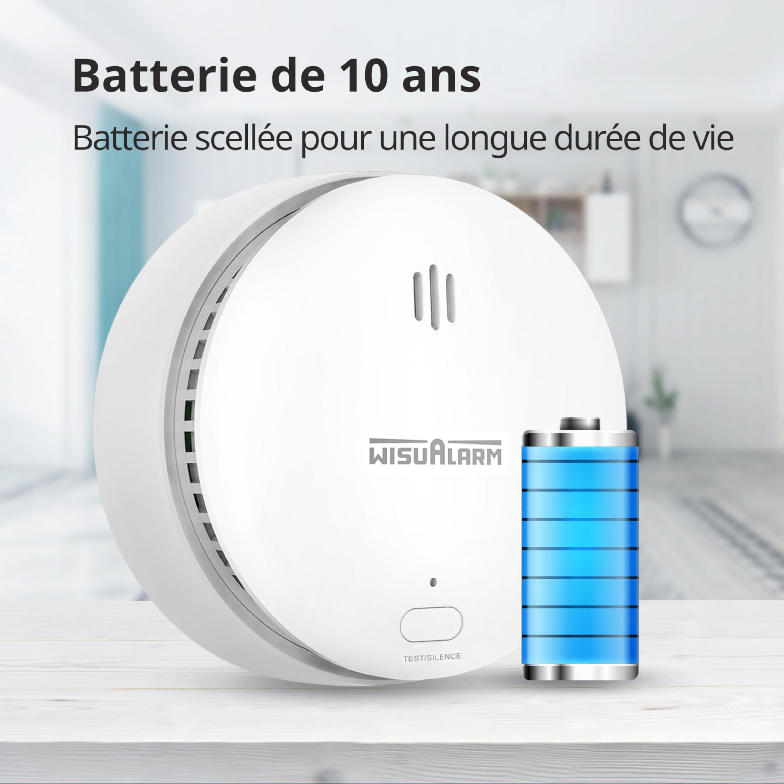 Detecteur de Fumée Connecté, Pile de 10 Ans, Detecteur de Fumée, Alarme Incendie Détecteur Fumée, Alarme Incendie Conforme à la Norme EN14604 (3 Pcs)