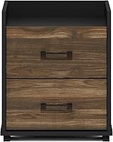 Vista 152 de Furinno- Colección Andrey- Mesa auxiliar, estación de carga con puerto USB y puerto tipo C c/compartimento de almacenamiento, 15.55 pulg ancho x