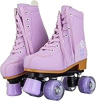 Vista 8 de jessie Roller Skates Women and Girl, PU Leather Light up Adult Roller Skates, Cute Adjustable Four-Wheel Beginner Women Roller Skates Outdoor Indoor
