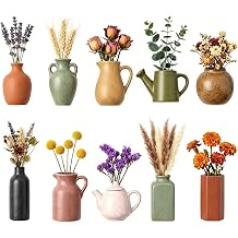 Cute Mini Ceramic Vase Fridge Magnets with Artificial Flowers,Mini Ceramic Vase Fridge Magnets for Refrigerator Office and Kitchen Cabinet Decoration 10PCS