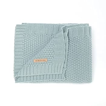 Mimixiong Baby Blankets Knitted Double Layer Soft Cellular Pram