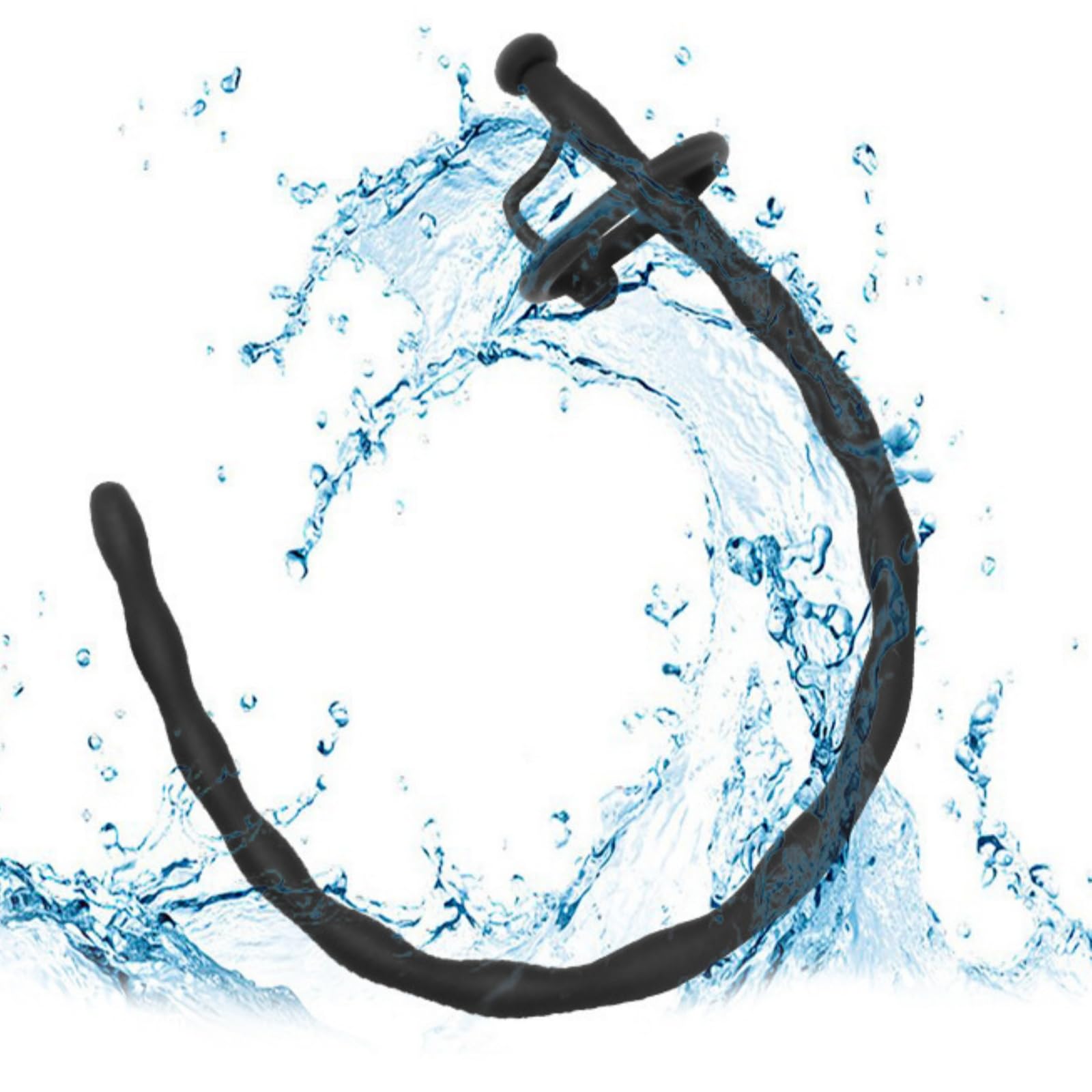 Sonda uretrale cava staccabile nera per uomini, lunga 30 cm, adatta ai principianti-ITRM5801 (L)