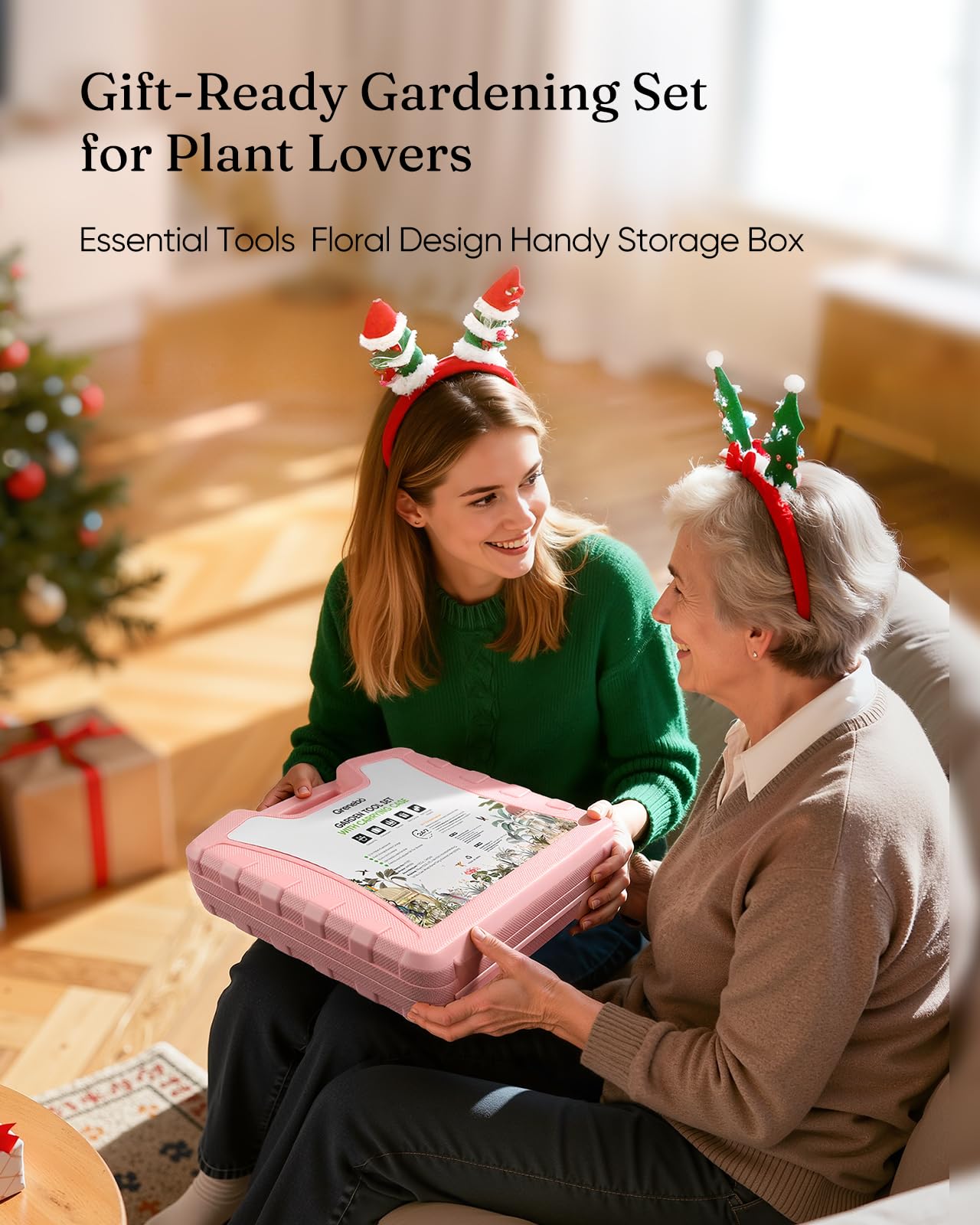 12-Piece Womens Gardening Tools Gift Set, Rust-Proof & Heavy-Duty Garden Tools with Durable Carrying Case, Fashionable & Thoughtful Gardening Gifts for Women&Men (Pink)