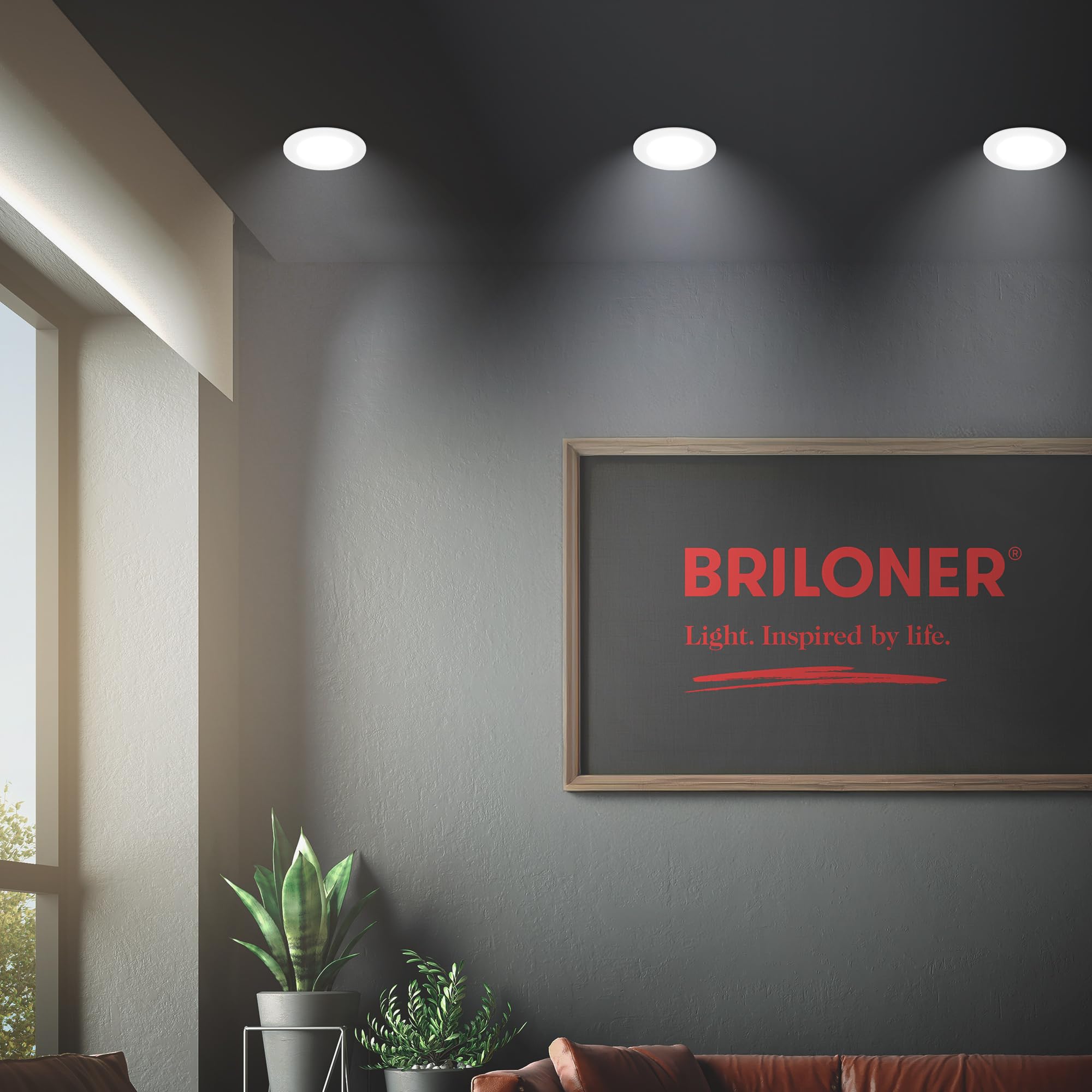 BRILONER - 3er Set LED Einbaustrahler 230V flach, neutralweißes Licht, je 6W 660lm, LED Spot, Deckenspots, Spots 230V, Einbauleuchten, Einbauspots, Deckenstrahler, 30 mm, 120 x 28 mm (DxH), Weiß