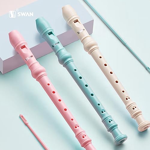 Miniatura 7 de SWAN Grabadora soprano para principiantes, niños y estudiantes, flauta alemana de 8 agujeros, desmontable, 3 unidades, ABS, con varilla de limpieza