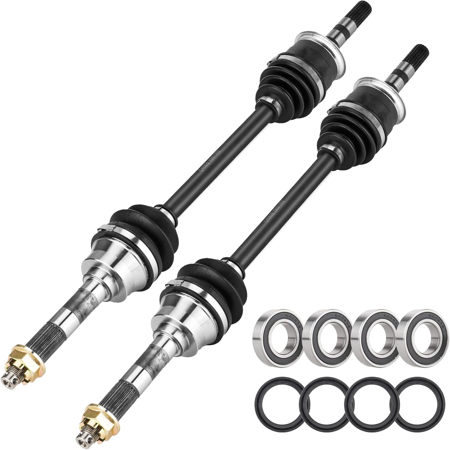 Front Left & Right CV Axle Shaft with Wheel Bearing for Kawasaki Mule 2510 3010 4010 Trans Diesel 4x4 2009 2010 2011 2012 2013 2014 2015 2016 2017 2018 2019 2020 2021 2022 39158-1102, 59266-0034