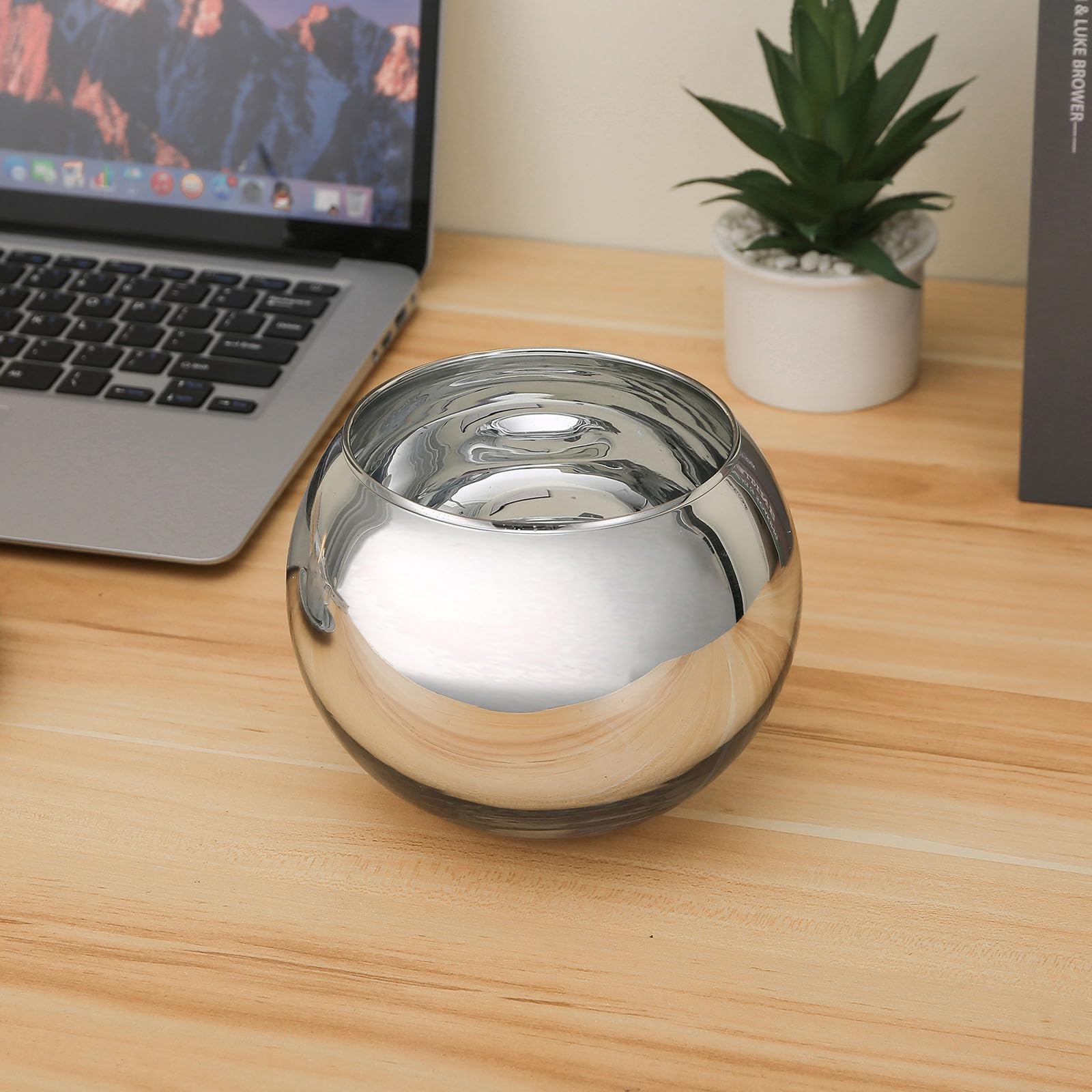 360° ビュー装飾ミラー ガラスキャンディディッシュデスクミラー シルバー Amazon.co.jp: SNDEC オフィスデスクアクセサリー 後ろが見える4.2