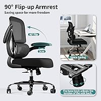 Vista 6 de TRALT Silla de oficina – Silla de escritorio ergonómica con soporte lumbar ajustable, silla de computadora de malla, sillas ejecutivas para oficina