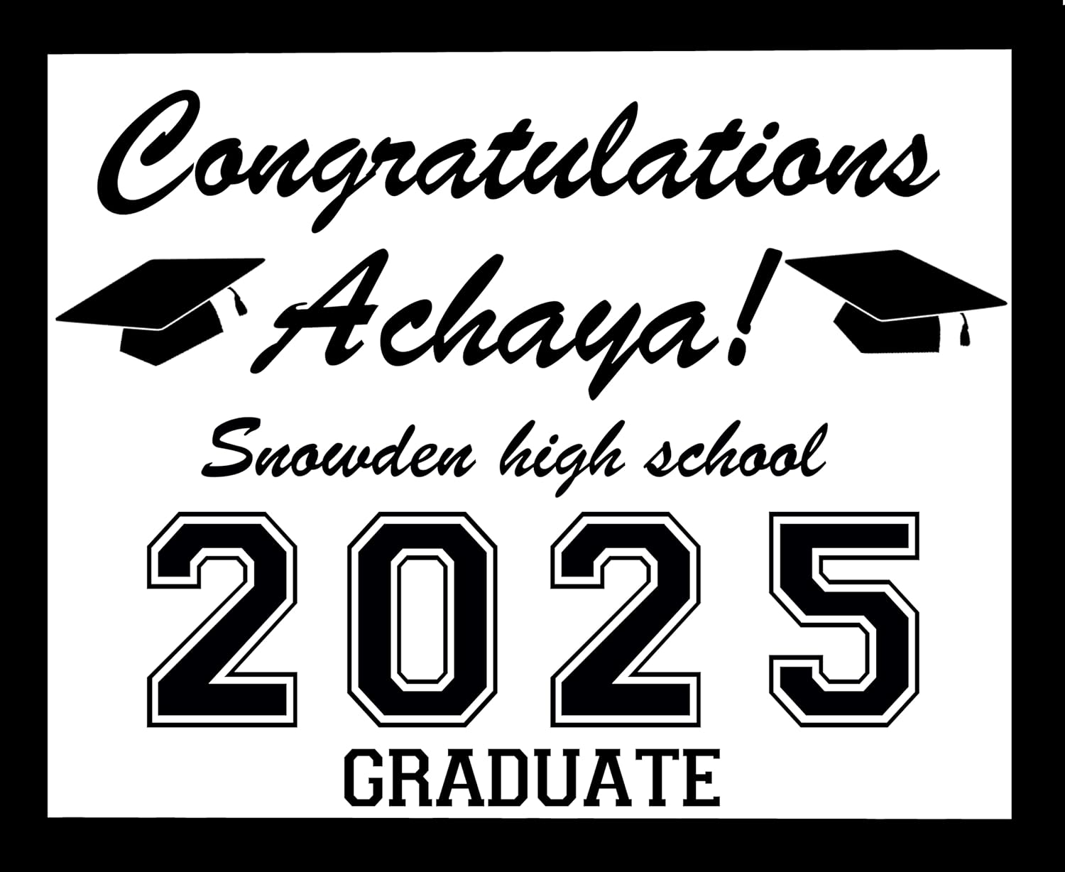 DesignThatSign Custom Graduation Yard Sign with stake, 18"x22" Class of 2025 High School College Color options available
