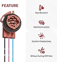 Vista 3 de RED WOLF 3157 3156 Pre-Wired Harness Socket Adapter Pigtail Connector Plug Compatible with GM GMC Chevy Buick Cadillac 1997-2007 for