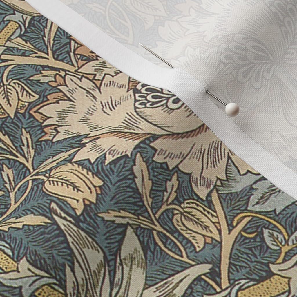 Spoonflower Fabric - Arts and Crafts English Garden Honeysuckle Floral Damask William Printed on Petal Signature Cotton Fabric by The Yard - Sewing Quilting Apparel Crafts Decor