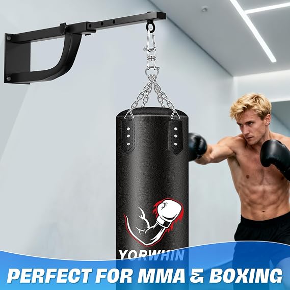 YORWHIN Punching Bag Hanger, Boxing Bag Wall Bracket Heavy Hanger Rated Hanging Stand Silent Rotation for Home Gym Indoor Outdoor Boxing Exercise