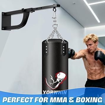 YORWHIN Punching Bag Hanger, Boxing Bag Wall Bracket Heavy Hanger Rated Hanging Stand Silent Rotation for Home Gym Indoor Outdoor Boxing Exercise