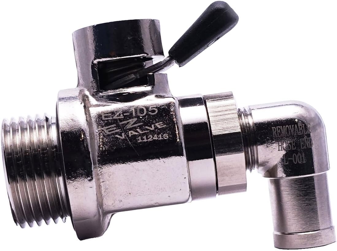 EZ-105(20mm-1.5) EZ Oil Drain Valve with removable L-Shape Hose End(L-001) Combo