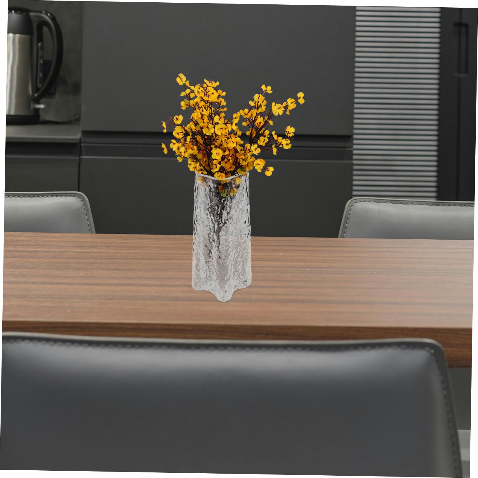 Amosfun Vase Verre Transparent pour Fleurs Hydroponiques Pot de Fleurs de Bureau Polyvalent pour Bouquets Secs et Propagation Décoration Moderne pour Salon Cuisine et Bureau