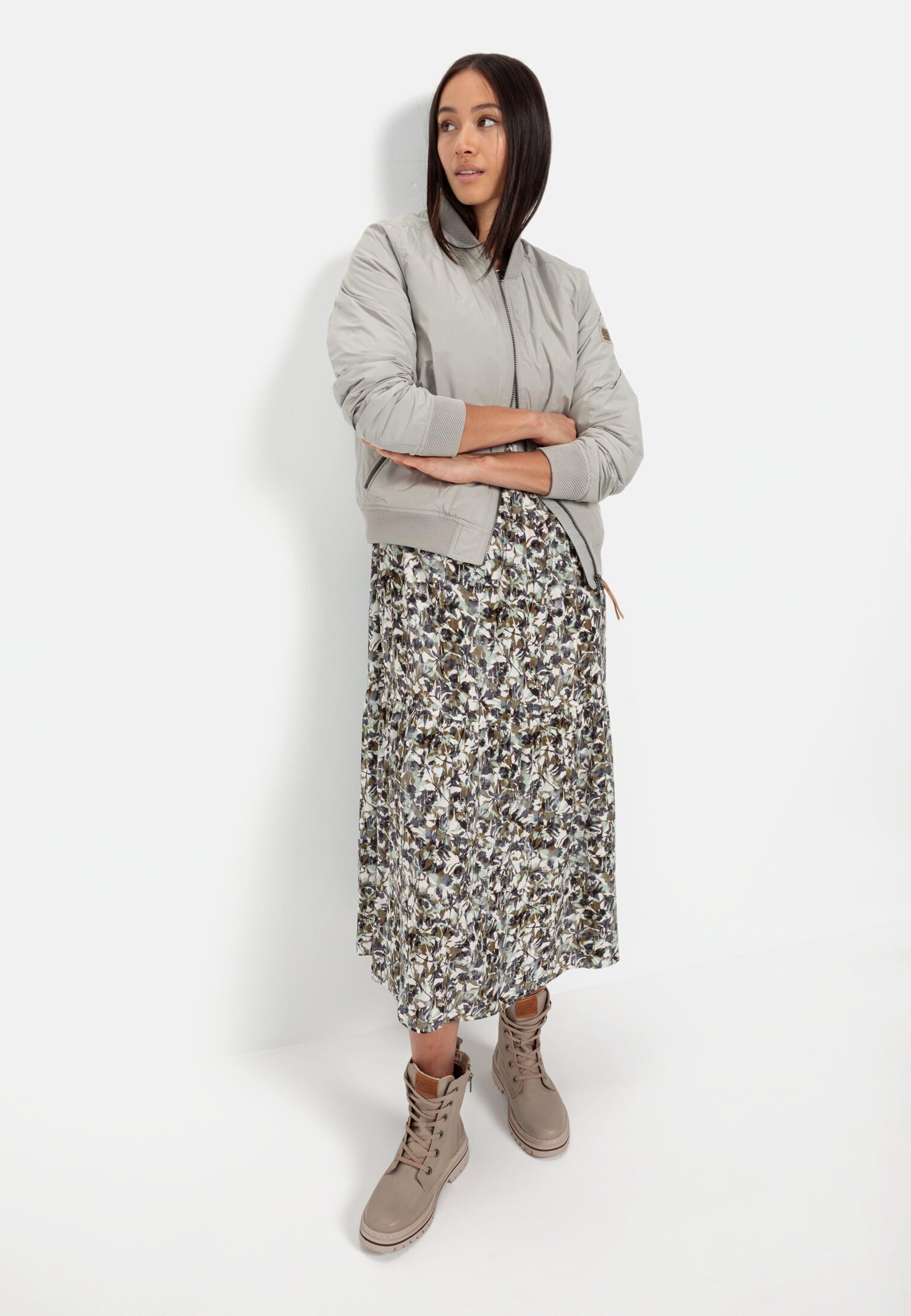 camel active Damen Schlupfkleid mit Langen Ärmeln
