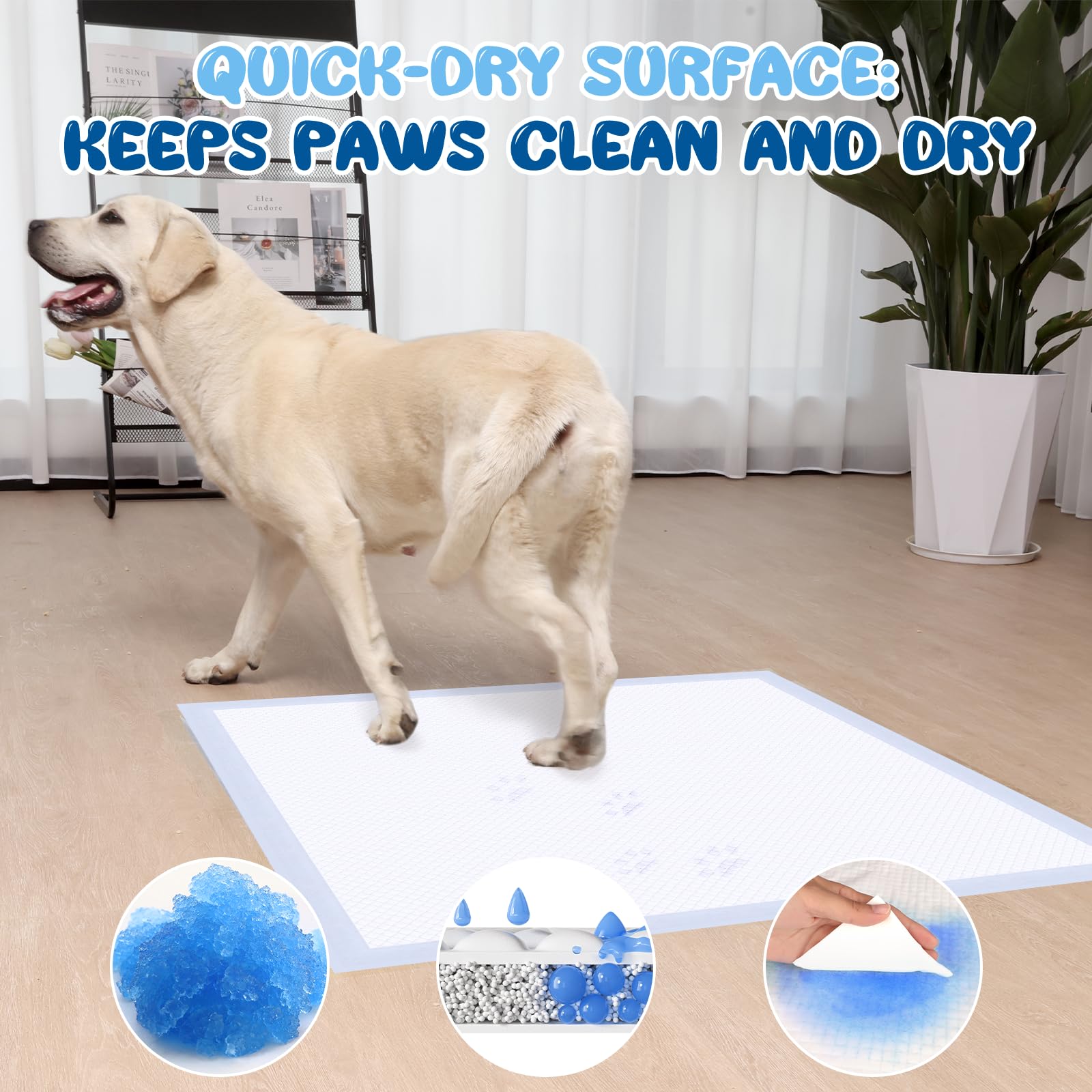 Almohadillas XXL para cachorros y almohadillas de entrenamiento para perros, almohadillas para orina de 36 x 36 pulgadas, 40 unidades, a prueba de fugas y súper absorbentes, almohadillas