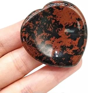 Piedra de preocupación para el Pulgar, corazón, Bolsillo, Palma, Cristal de meditación - obsidiana roja