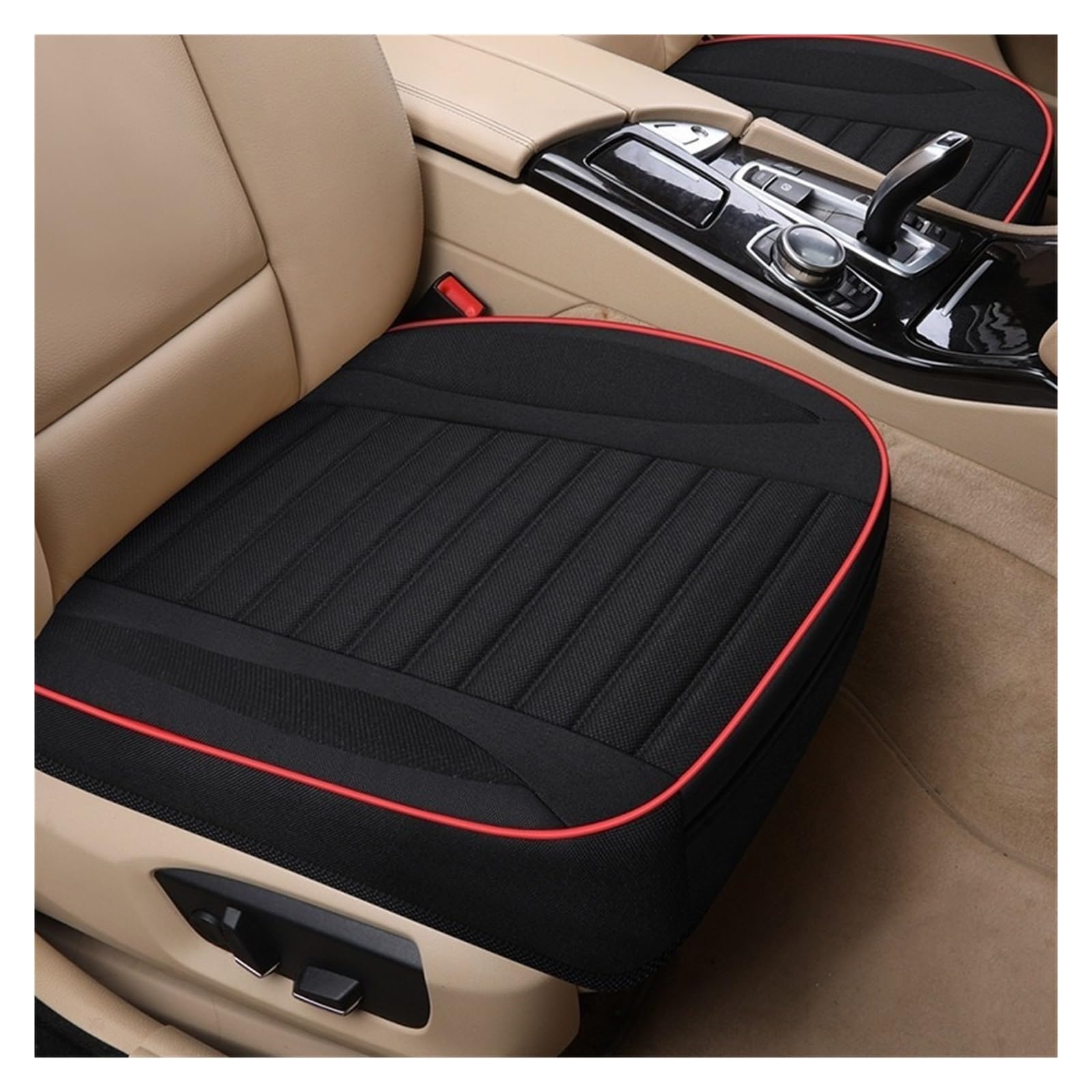 EDXNCVVM Car Chair Cover Flax Cushion Seasons Universal Breathable For Most Four-Door Sedan&SUV Car Chair Protection(Black)