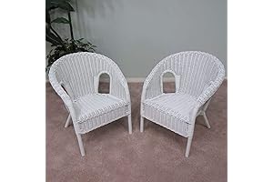 Real Authentic Natural Rattan and Wicker Stacking Chair for Kid Children (Set of 2)