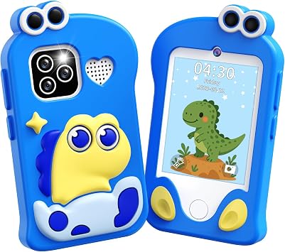 Kids Camera, Kids Phone Toy Phone, Kids Digital Camera with Dual Camera, 2.8" Touchscreen, MP3 Player, 32GB Card, Toddler Dinosaur Phone Christmas Birthday Gift for Girls Boys Age 3 4 5 6 7