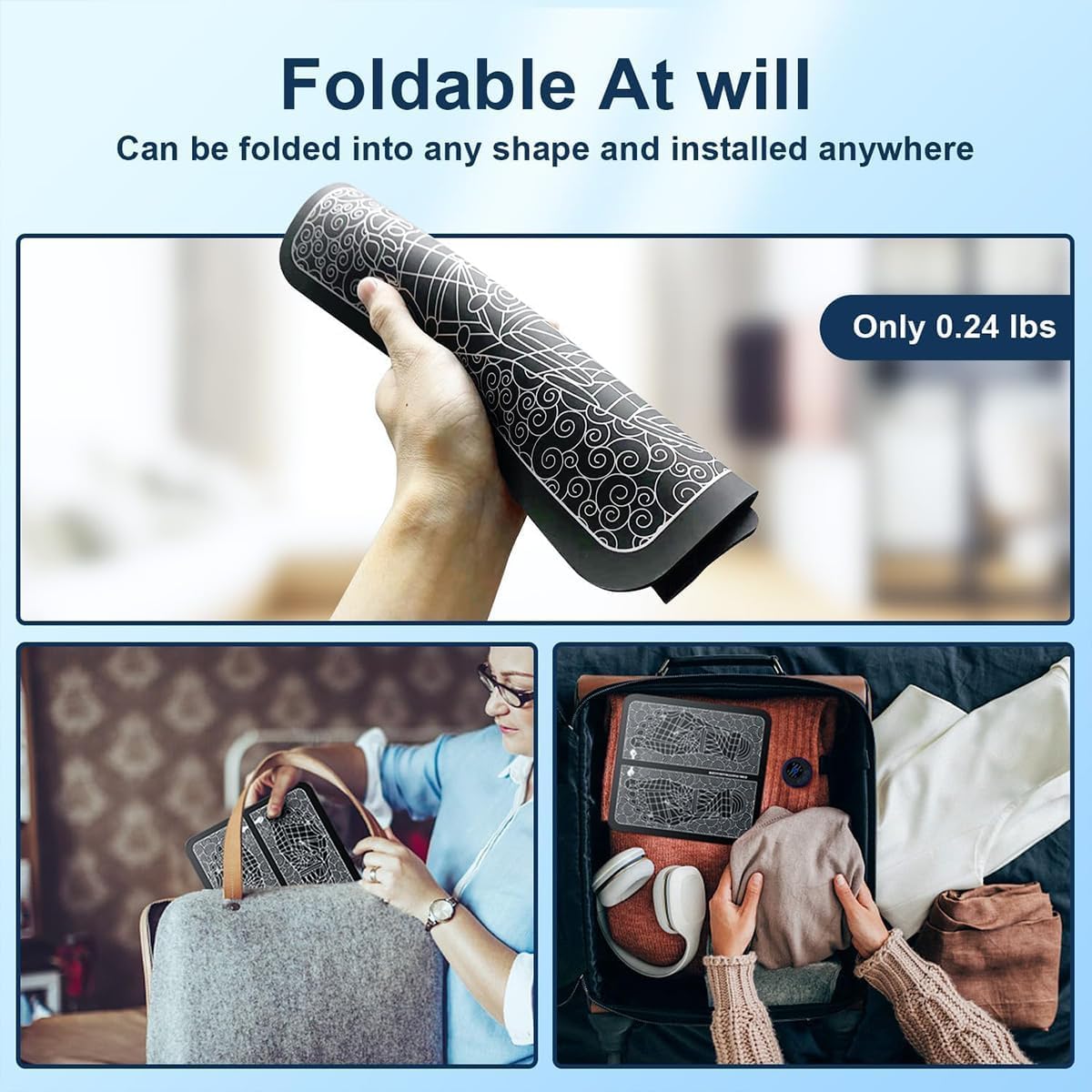 (Combo) Foot And body Massager Pain Relief Wireless Electric EMS Massage Machine,Rechargeable Portable Folding Automatic with 8 Mode19 Intensity for Legs,Body,Hand Therapy (Black) New Model - 2025 - Image 8 thumbnail