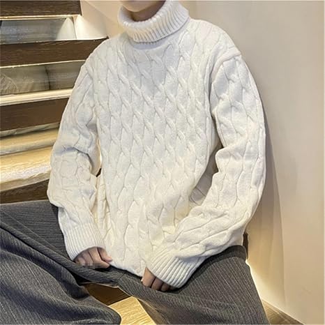 Winter Turtleneck Sweater Men Knitted Thick Warm Pullover Loose