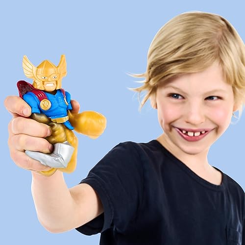 Miniatura 3 de Heroes of Goo Jit Zu Goo Shifters Marvel Edition Stretch Hero Battle Attack Thor | Figura de juguete súper Scrunchy Marvel | Aplasta el núcleo |