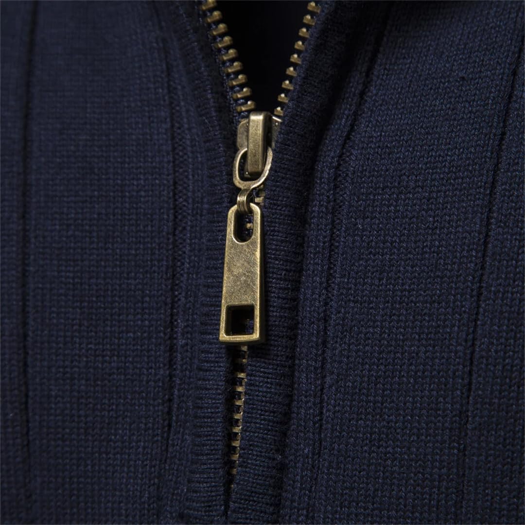 Disimlarl Autunno Zipper Pullover Maglioni per gli Uomini Caldo Inverno Mock Neck Cotone Maglione Lavorato