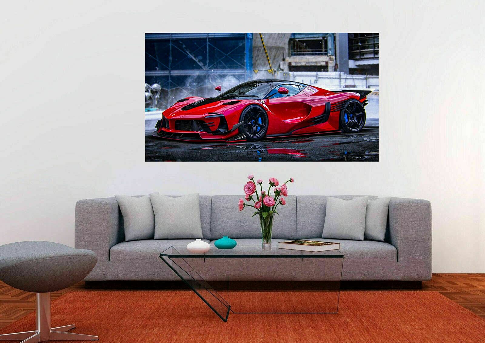 Magic Canvas Art - Quadro su tela Formula 1 F1 Ferrari, 1 pezzo, stampa artistica di alta qualità, A3346, dimensioni: 160 x 120 cm