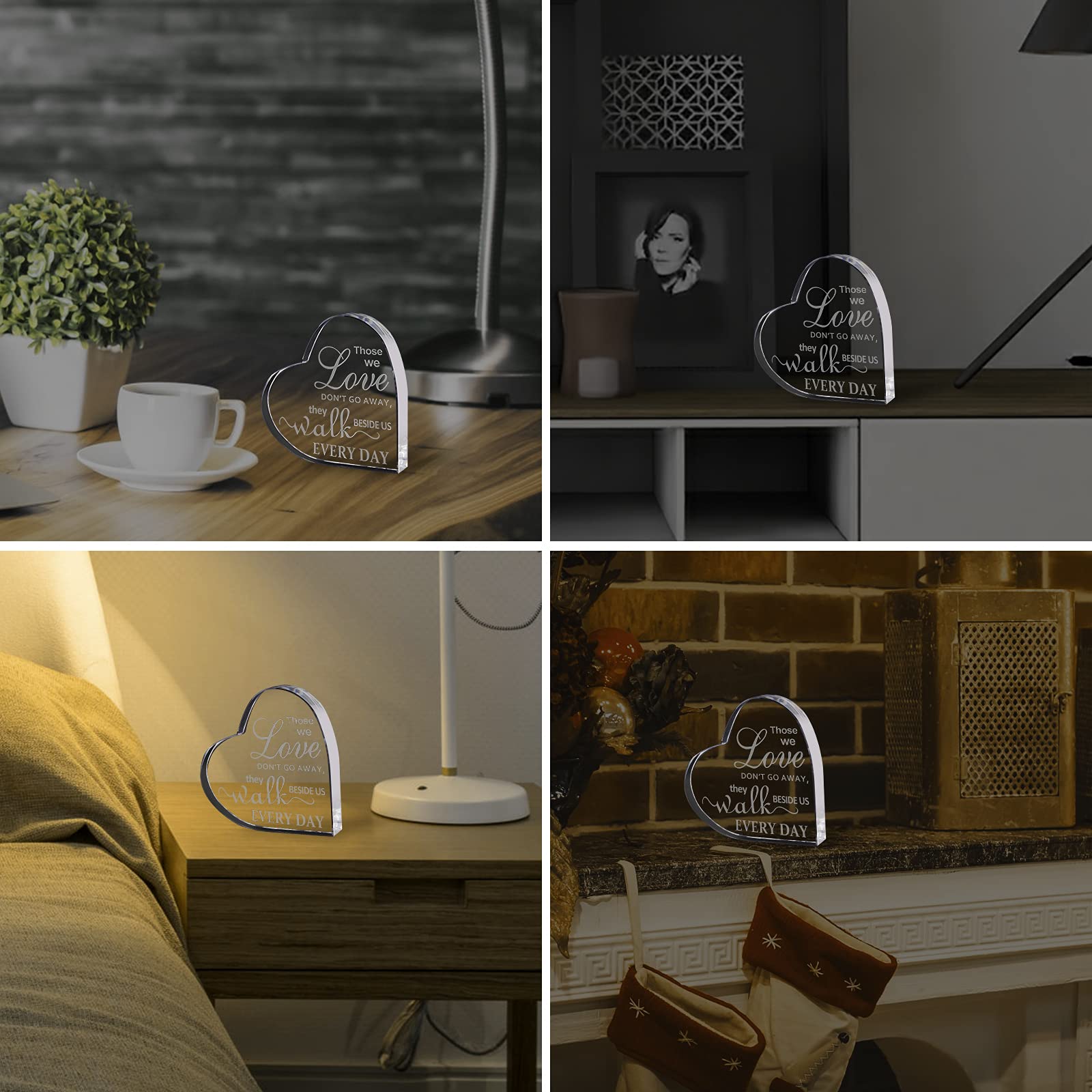 CAMSOON Sympathy Gifts of Cystal Heart Memorial Gift Bereavement Gifts Condolence Gift for Loss of Loved One, In Memory of Mother Father Grief Sorry of Loved One Remembrance Gifts