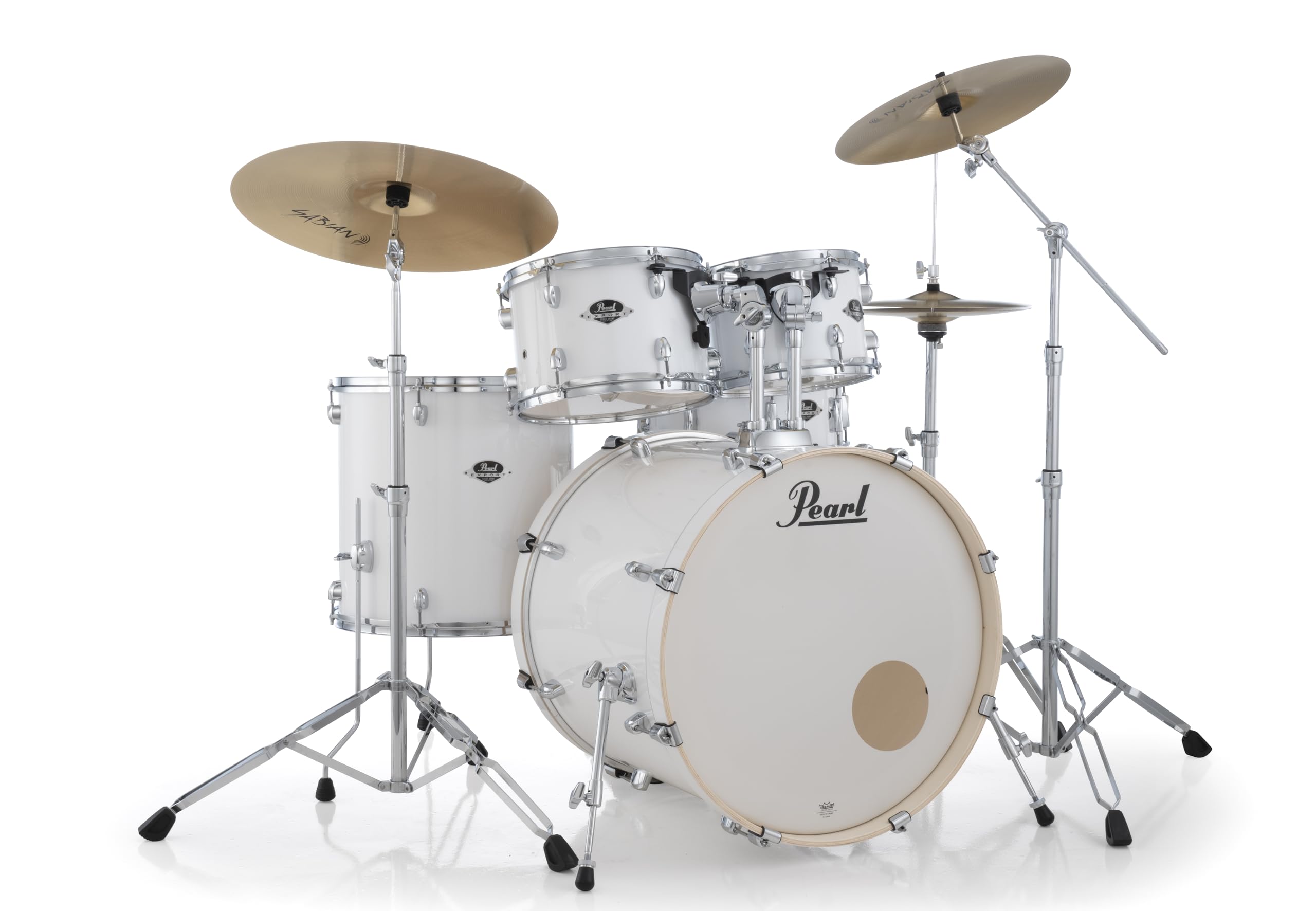 Amazon.com: Pearl Export 5 Piece Drum Set Pure White with Hardware