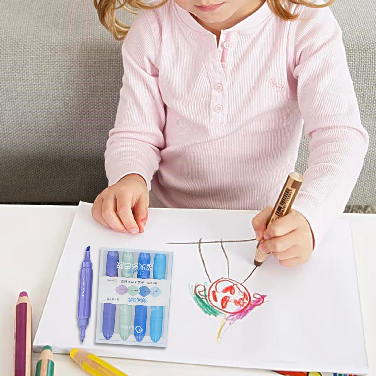 Bunte Textmarker,4 Stück Textmarker mit doppeltem Ende | Textmarker-Stift, ästhetische Textmarker, Textmarker-Set, Dicke Textmarker zum Organisieren und Ausmalen