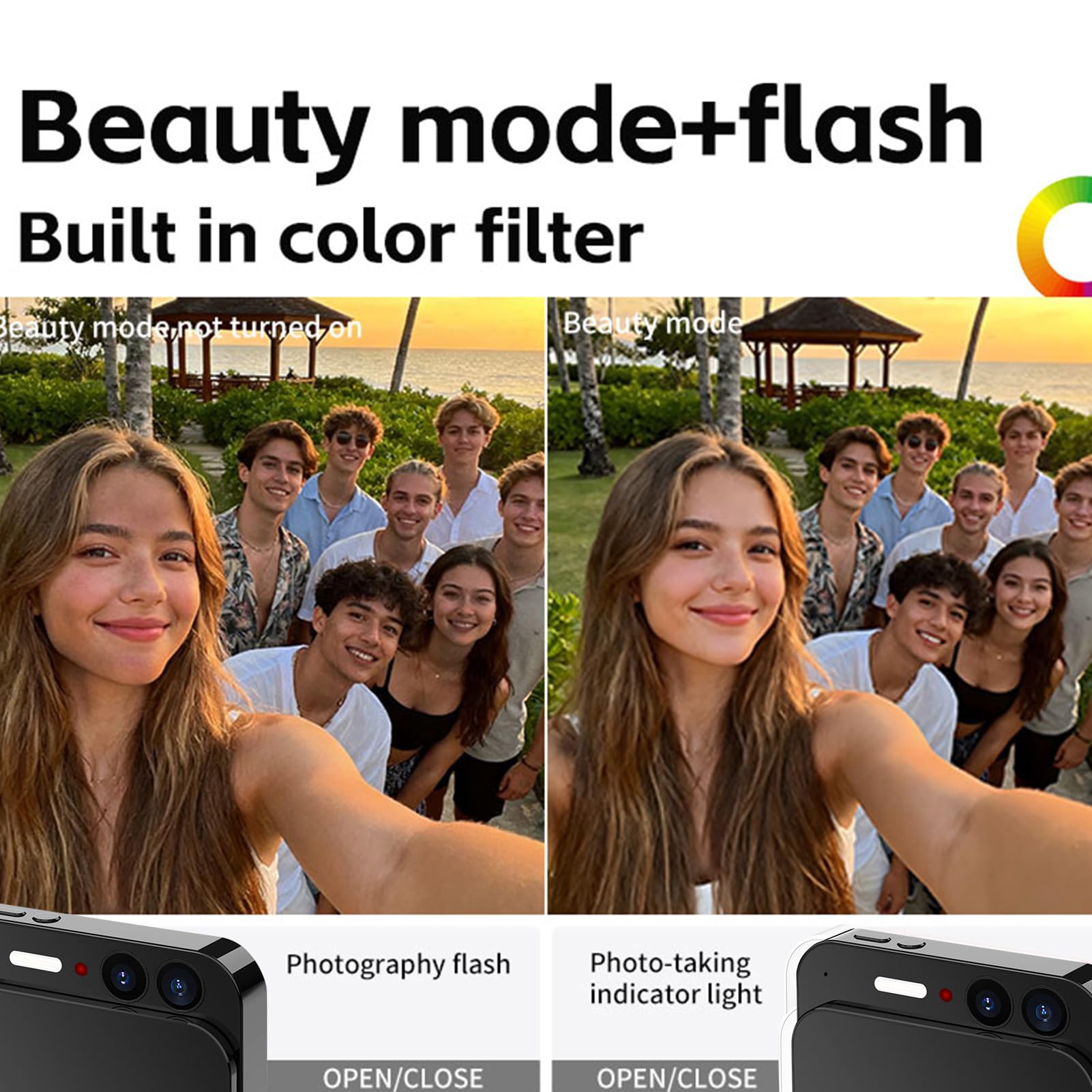 Fotocamera Digitale HD da 64 MP con Copertura Scorrevole e Touch Screen per Fotografie Vlog e Selfie degli Studenti (BLACK)