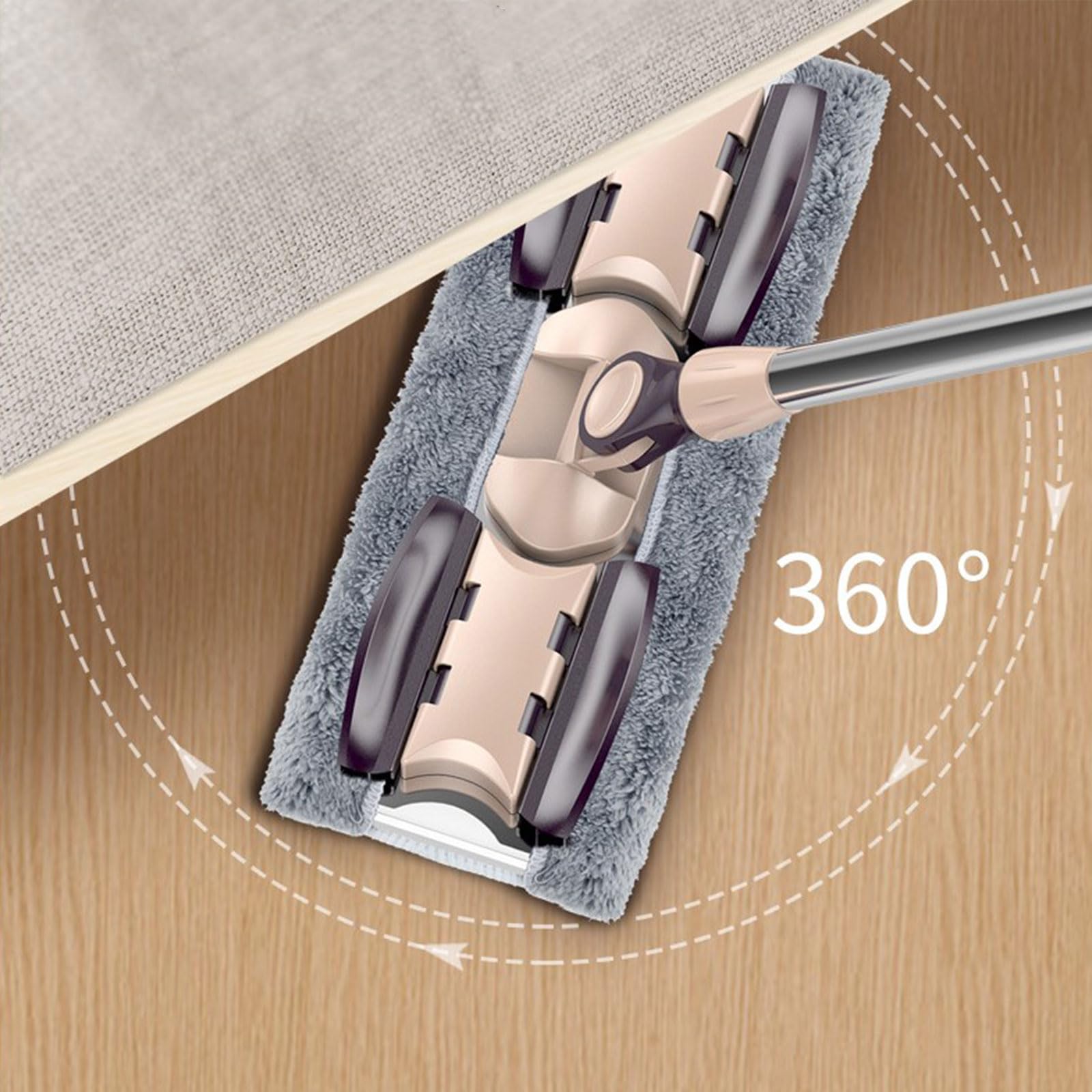 Mopa plana de aluminio ajustable para el hogar de 360 grados, almohadilla de microfibra para quitar el polvo, herramienta perezosa, mango de 133 cm